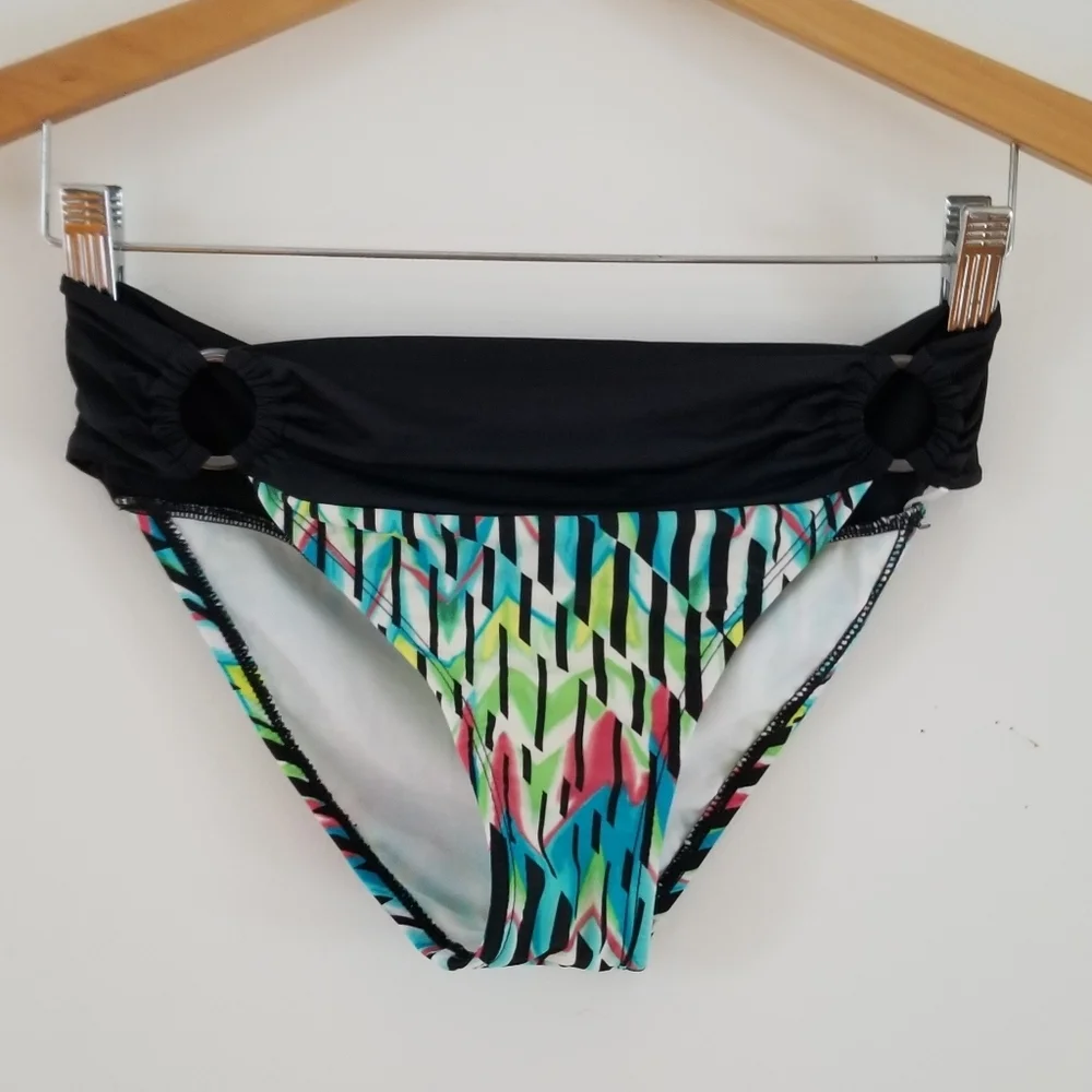 Swim Systems multicolored black full bikini Bottom